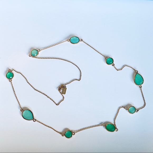kate spade Jewelry - Kate spade green gem station necklace, 32”